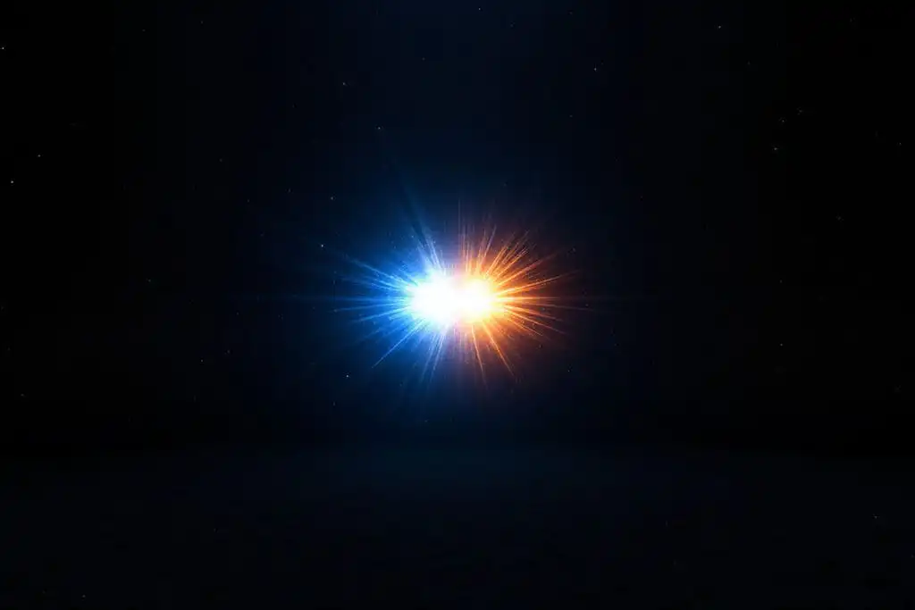 A cosmic symbolic image for John 11 Explained showing two distinct brilliant points of divine light co-existing in a pre-creation void - Gospel of John: Discovering the Way, the Truth, and the Life A cosmic symbolic image for John 11 Explained showing two distinct brilliant points of divine light co-existing in a pre-creation void