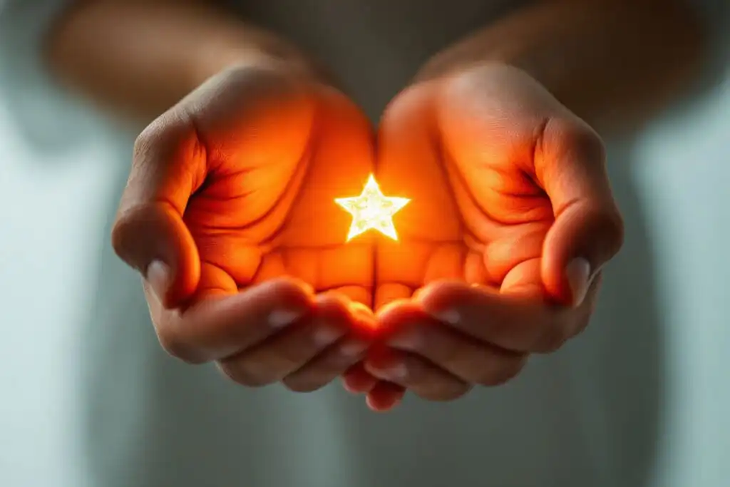 A powerful image for John 14 Explained showing a pair of hands holding a miniature glowing star that illuminates them from within - Gospel of John: Discovering the Way, the Truth, and the Life A powerful image for John 14 Explained showing a pair of hands holding a miniature glowing star that illuminates them from within