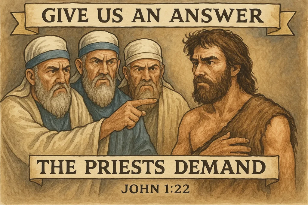 John 1:22 Commentary: ‘Give Us an Answer’ The Priests Demand John 1-22 Give Us an Answer The Priests Demand
