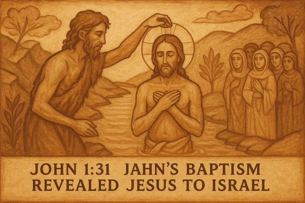 John 1:31 Meaning: John’s Baptism Revealed Jesus to Israel John 1-31 Johns Baptism Revealed Jesus to Israel
