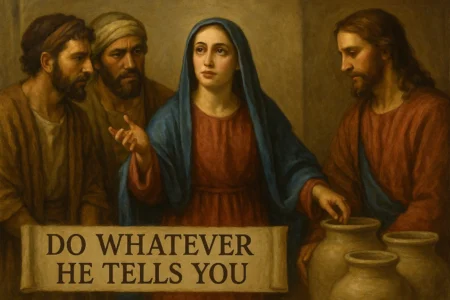 John 2:5 – Mary Tells Servants: “Do whatever he tells you” John 2-5 - Mary Tells Servants Do whatever he tells you